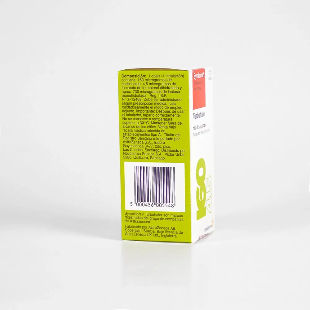 Symbicort Turbuhaler Budesonida / Formoterol 160 mcg/4,5 mcg 120 dosis polvo para inalación bucal – vista 2