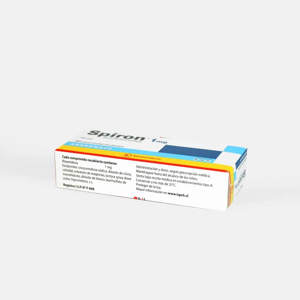 Spiron Risperidona 1 mg 30 comprimidos recubiertos – vista 2