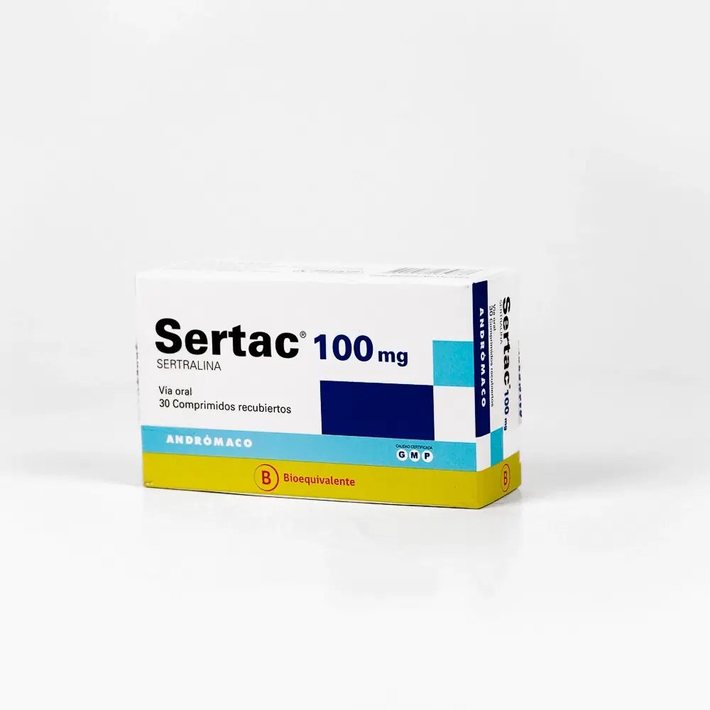 Sertac Sertralina 100 mg 30 comprimidos recubiertos – vista 1