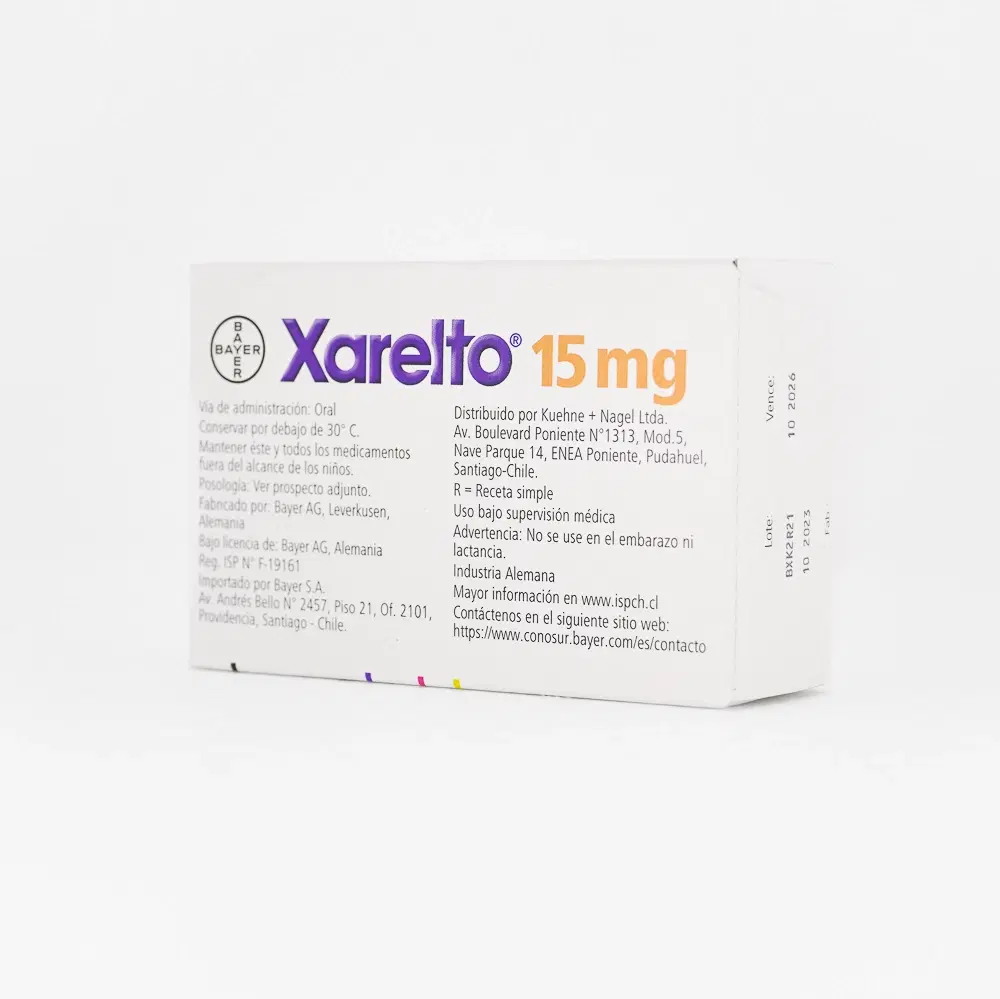 Xarelto Rivaroxaban 15 mg 28 comprimidos recubiertos – vista 2