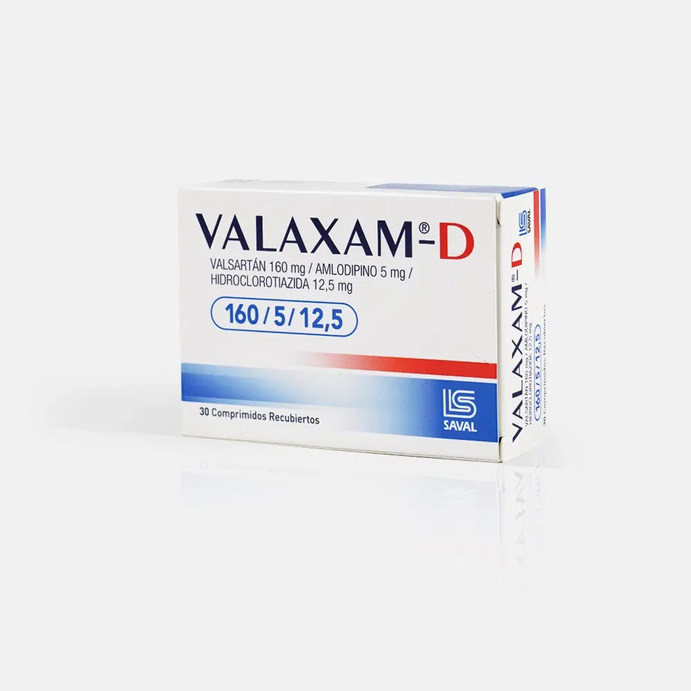 Valaxam D 160/5/12,5 Valsartan / Amlodipino / Hidroclorotiazida 30 comprimidos recubiertos – vista 1