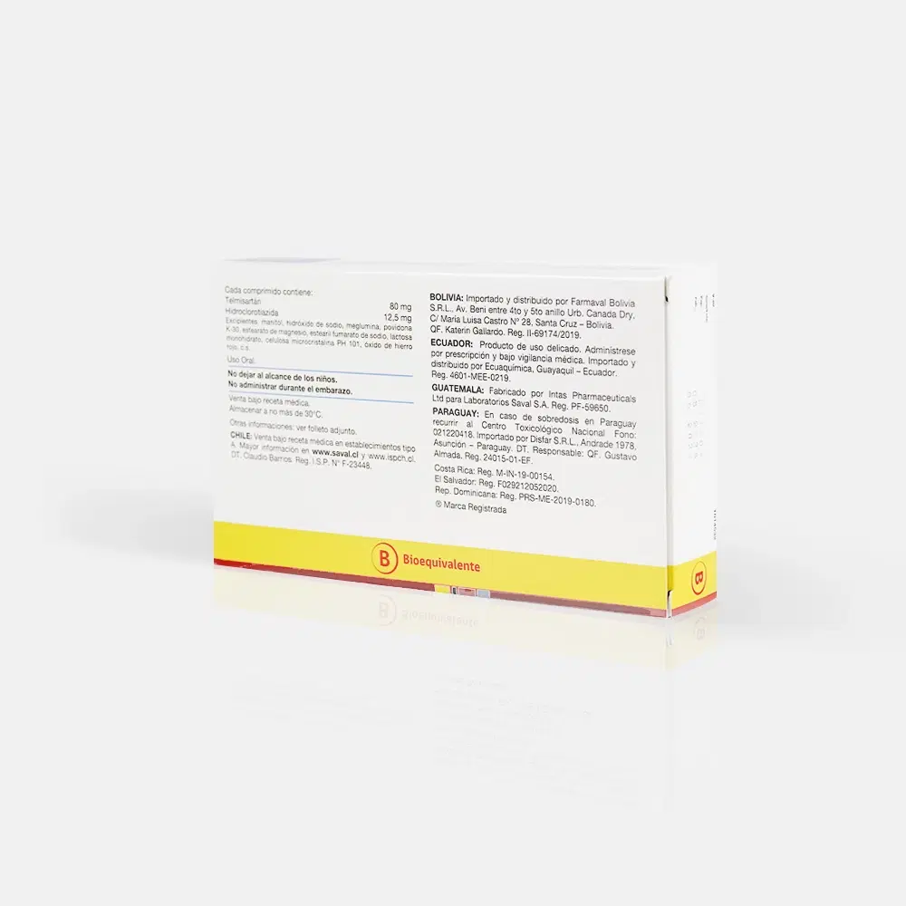 Tellmi D Telmisartán / Hidroclorotiazida 80/12,5 mg 30 comprimidos – vista 2