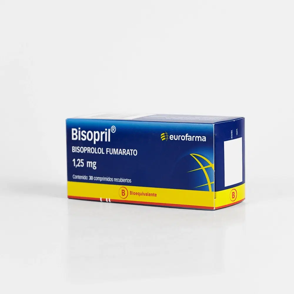 Bisopril Bisoprolol Fumarato 1,25mg 30 comprimidos recubiertos – vista 1
