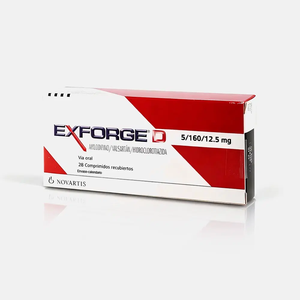 Exforge D Amlodipino / Valsartán / Hidroclorotiazida 5/160/12,5 mg 28 comprimidos recubiertos