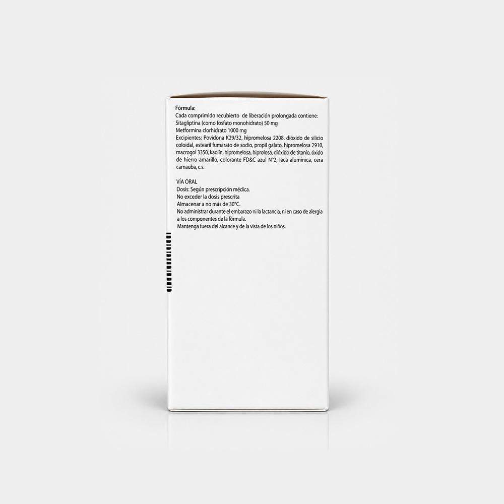 Janumet XR Sitagliptina / Metformina 50/1000 mg 56 comprimidos de liberación prolongada – vista 2