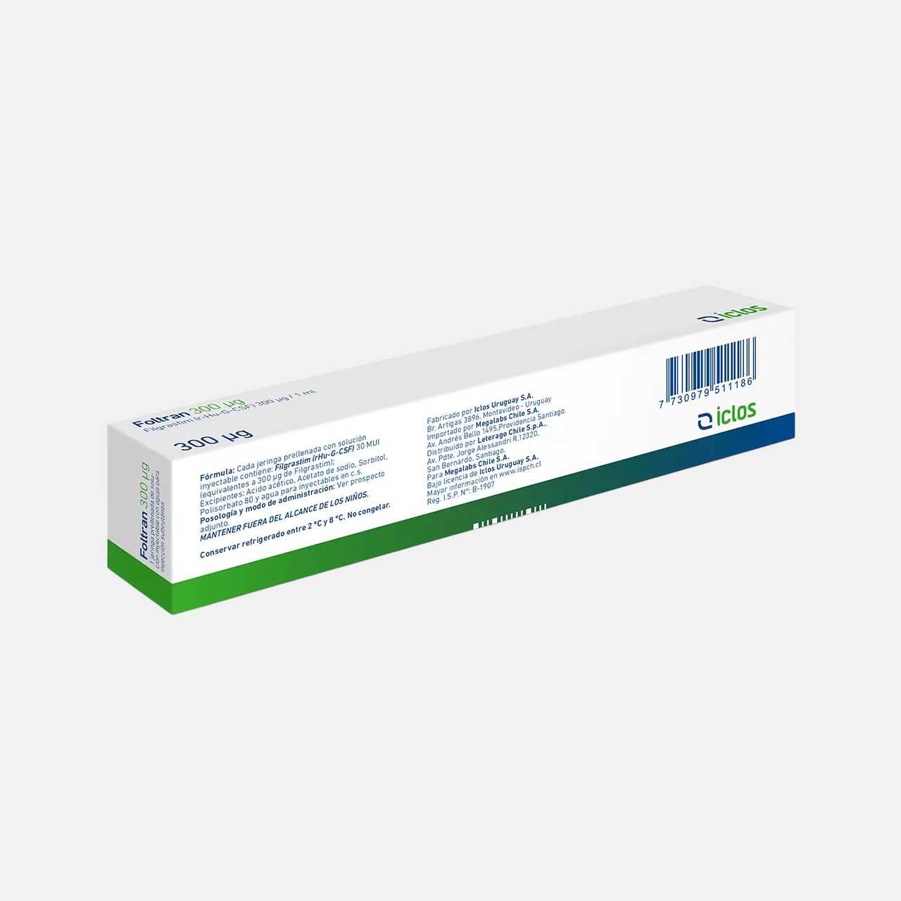 Foltran Filgrastim 300mcg/ml 1 Jeringa Prellenada – vista 2