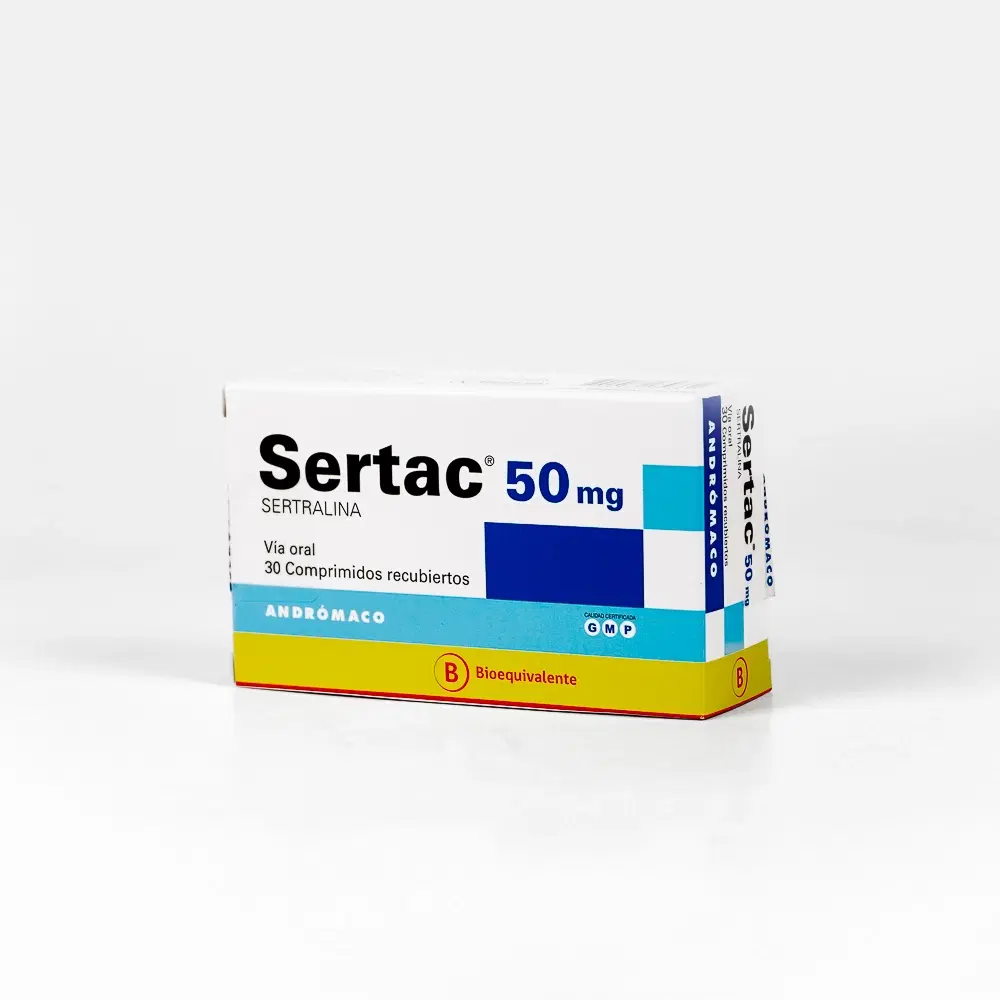 Sertac Sertralina 50 mg 30 comprimidos recubiertos – vista 1