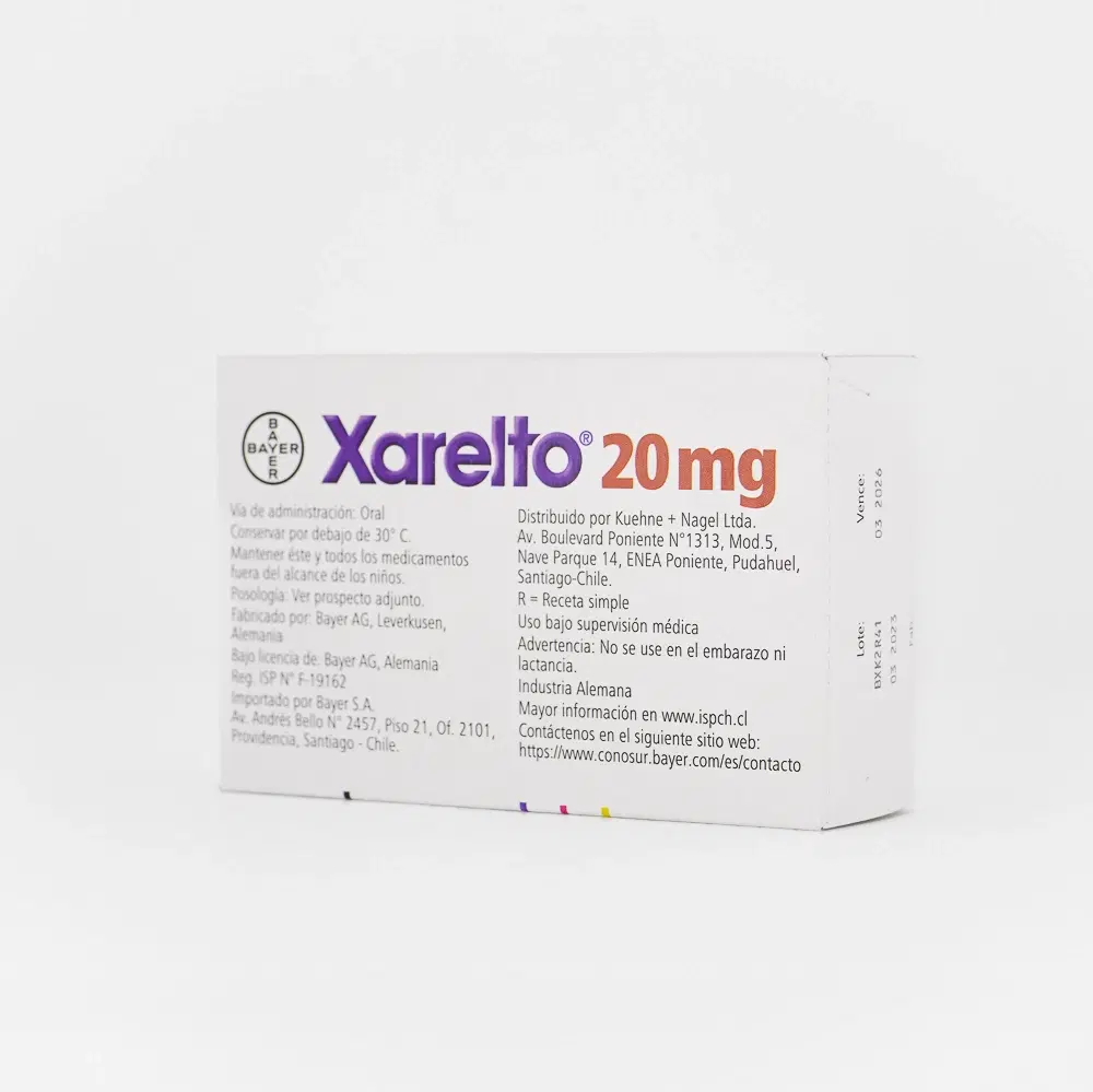 Xarelto Rivaroxaban 20 mg 28 comprimidos recubiertos – vista 2