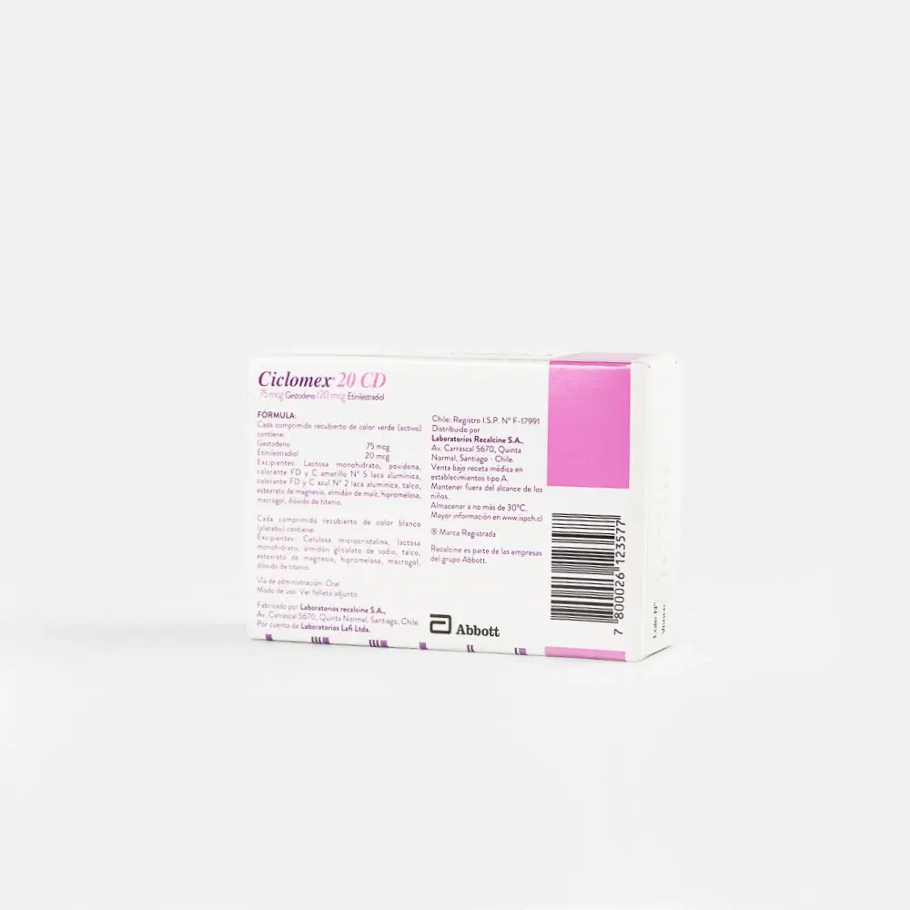 Ciclomex 20 CD 75mcg/20mcg 28 Comp.Rec. – vista 2