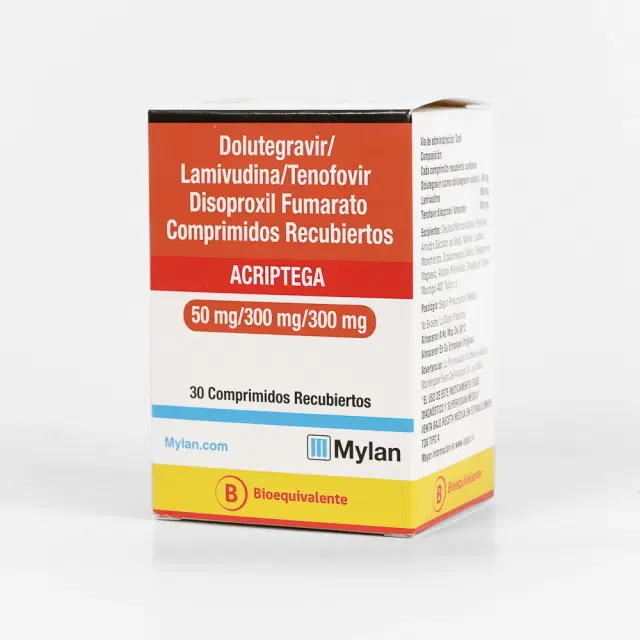 Acriptega 50/300/300 Dolutegravir / Lamivudina / Tenofovir 30 Comprimidos Recubiertos