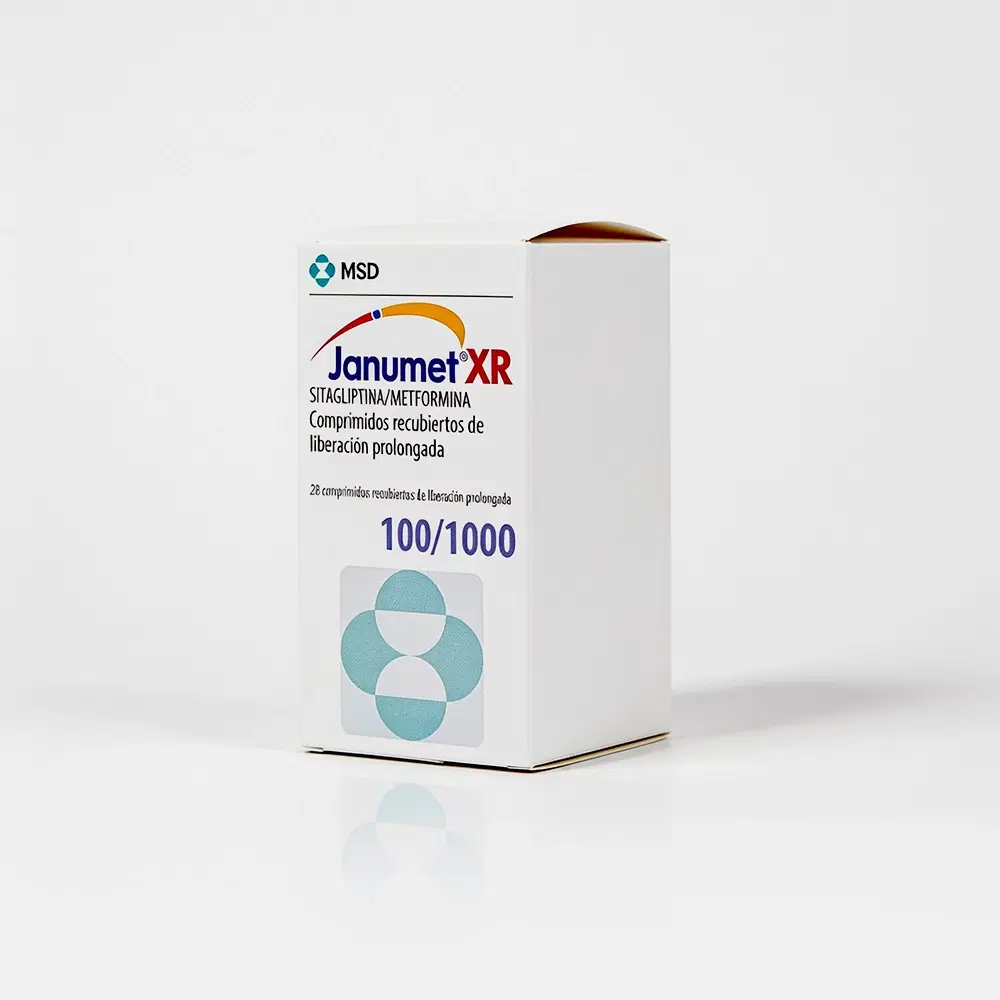Janumet XR Sitagliptina / Metformina 100/1000 mg 28 comprimidos de liberación prolongada – vista 1