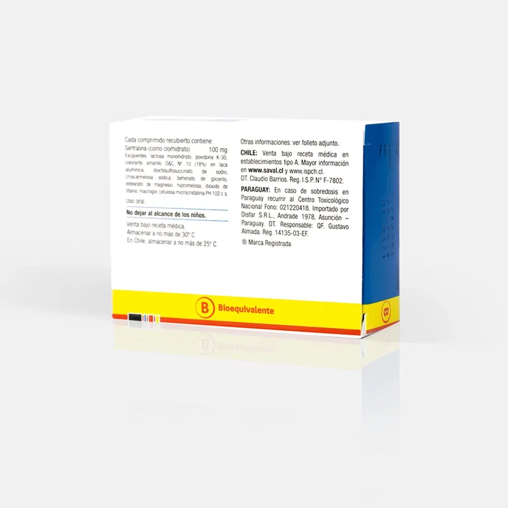 Derpax Sertralina 100 mg 30 comprimidos recubiertos – vista 2