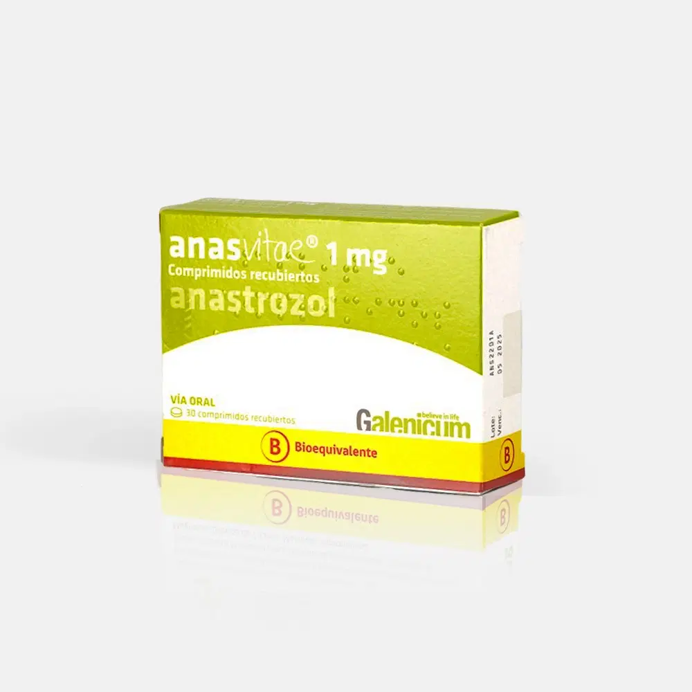 Anasvitae Anastrozol 1 mg 28 comprimidos recubiertos – vista 1