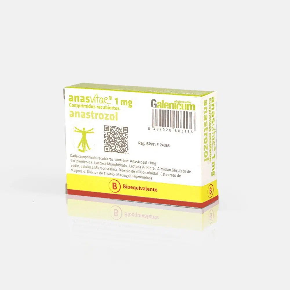 Anasvitae Anastrozol 1 mg 28 comprimidos recubiertos – vista 2