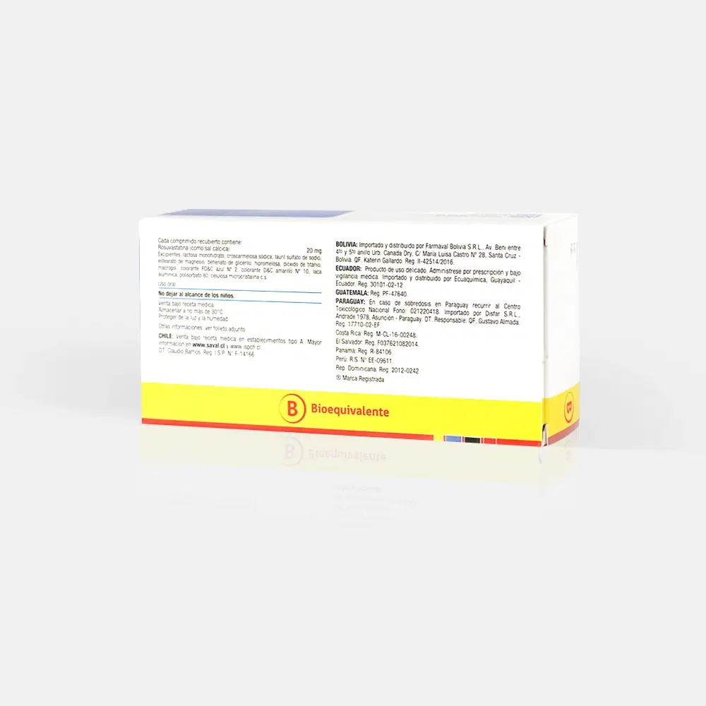 Rux Rosuvastatina 20 mg 30 comprimidos recubiertos – vista 2