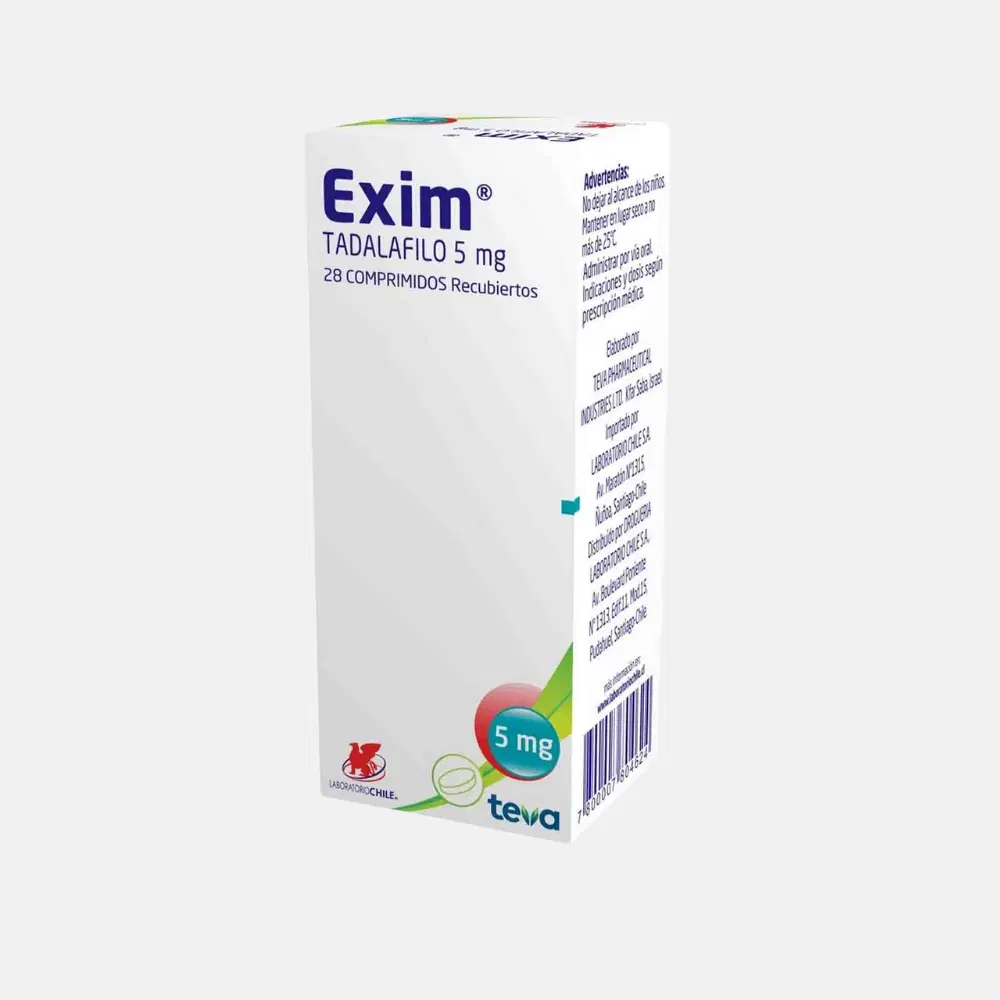Exim Tadafilo 5 mg 28 comprimidos recubiertos