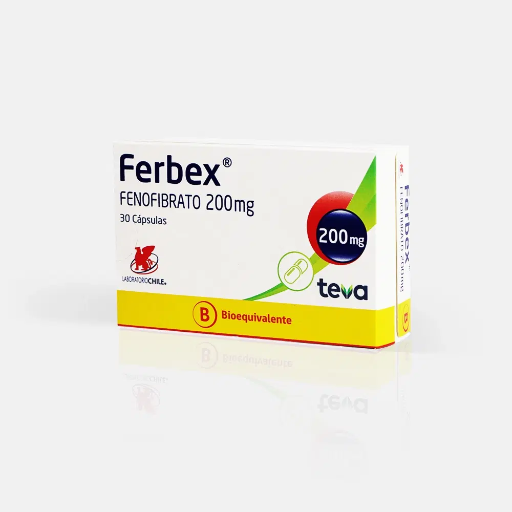 Ferbex Fenofibrato 200 mg 30 cápsulas – vista 1