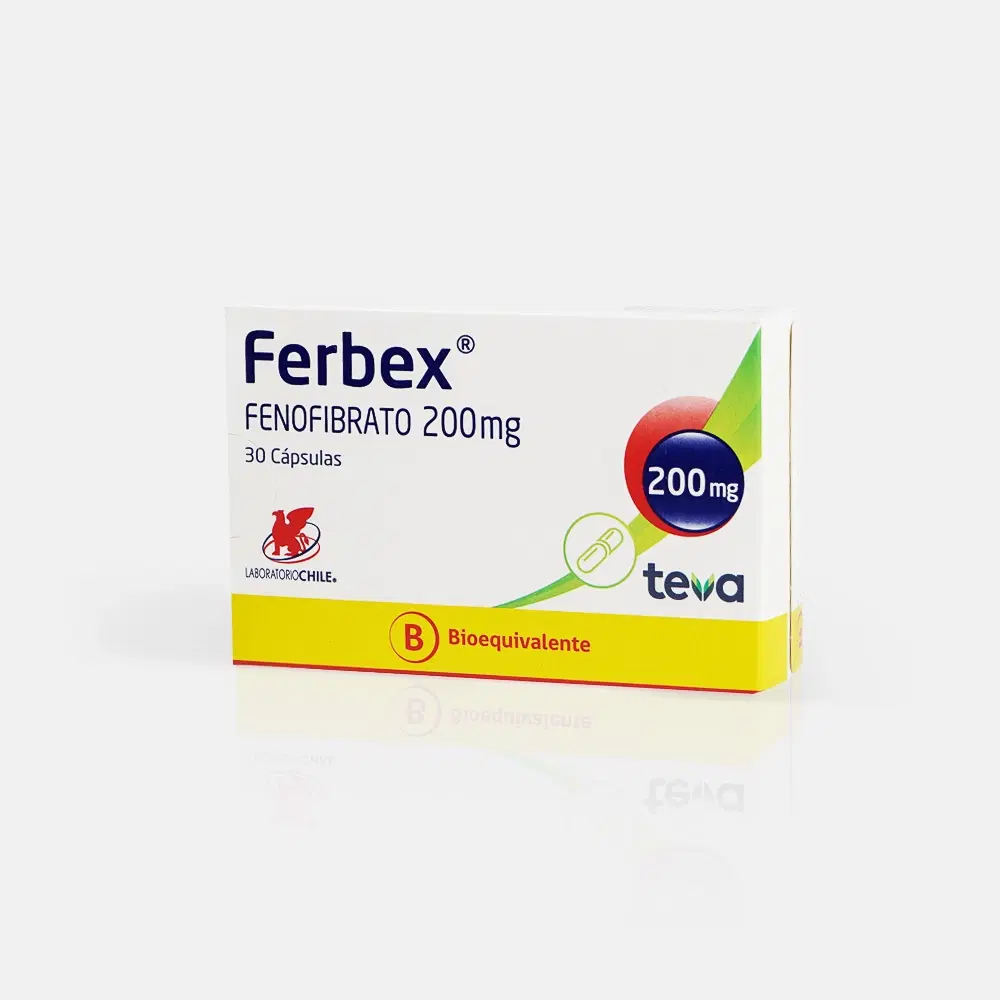 Ferbex Fenofibrato 200 mg 30 cápsulas – vista 2