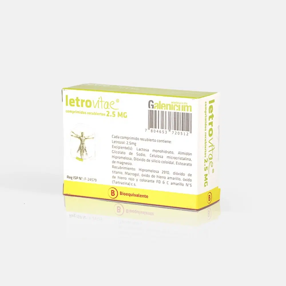 Letrovitae Letrozol 2,5 mg 30 comprimidos – vista 2