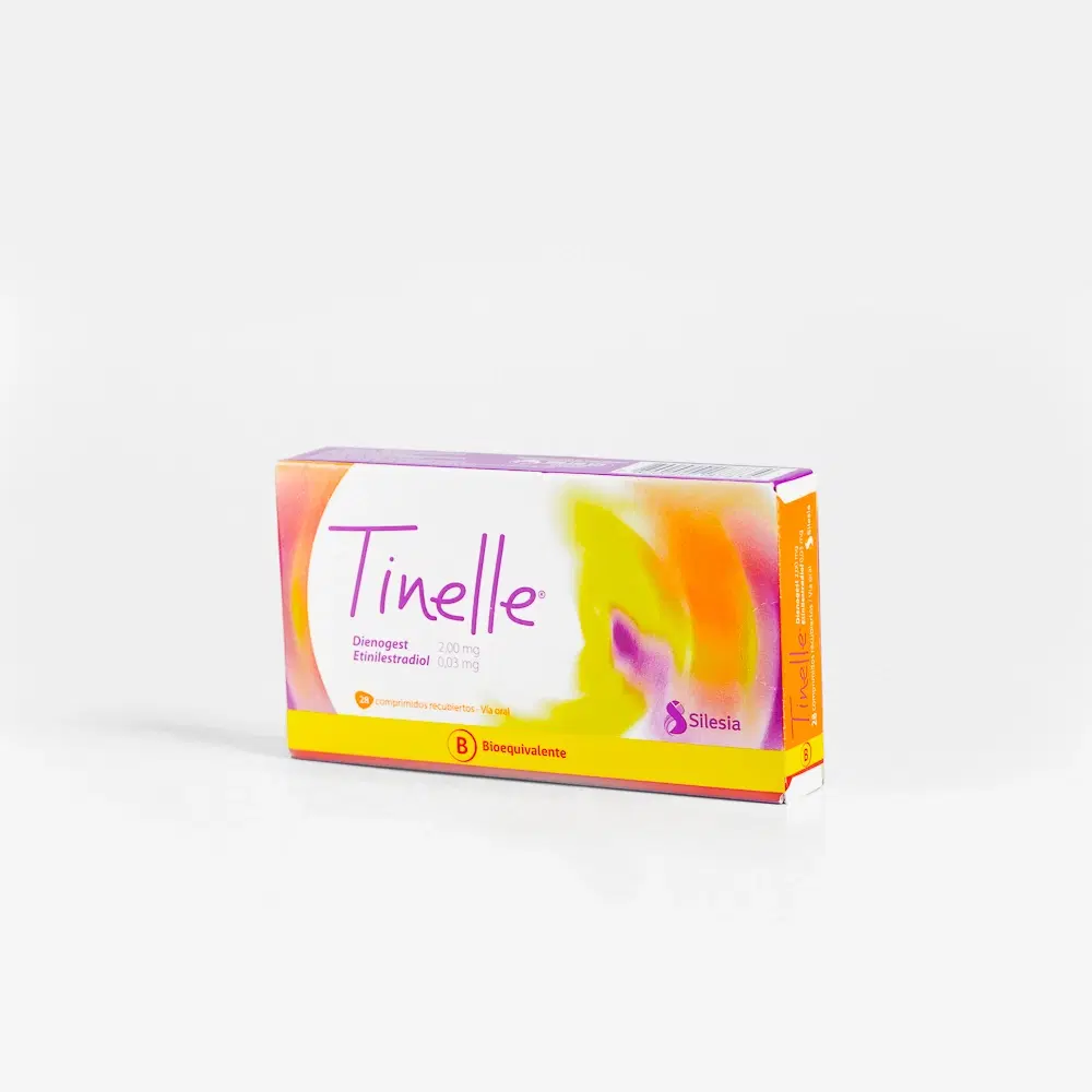 Tinelle Dienogest /Etinilestradiol 2/0,03 mg 28 comprimidos recubiertos – vista 1