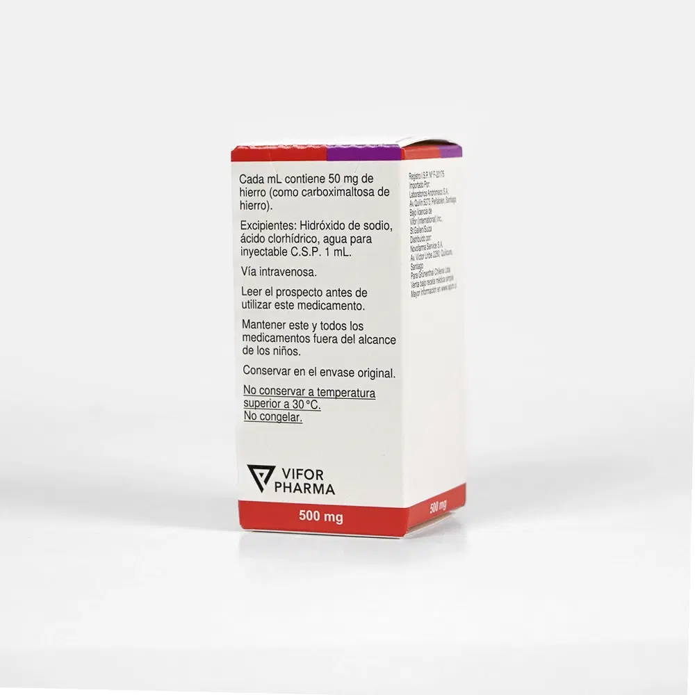 Ferinject Carboximaltosa de Hierro 500mg 1 Vial de 10ml Solución Inyectable Intravenosa – vista 2