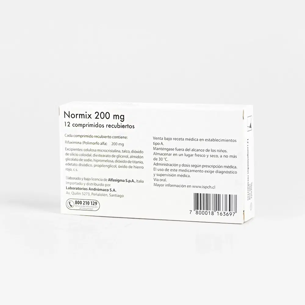Normix 200mg 12 Comp.Rec. – vista 2