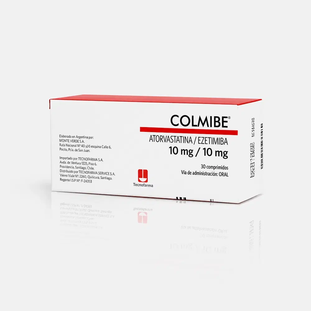 Colmibe Atorvastatina / Ezetimiba 10 mg/10 mg 30 comprimidos – vista 1