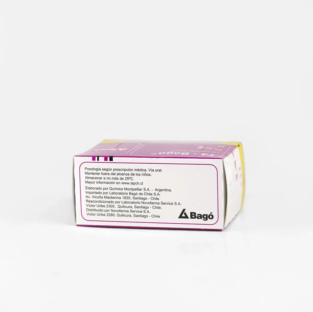 T4 Bagó 75mcg 50 Comp. – vista 2