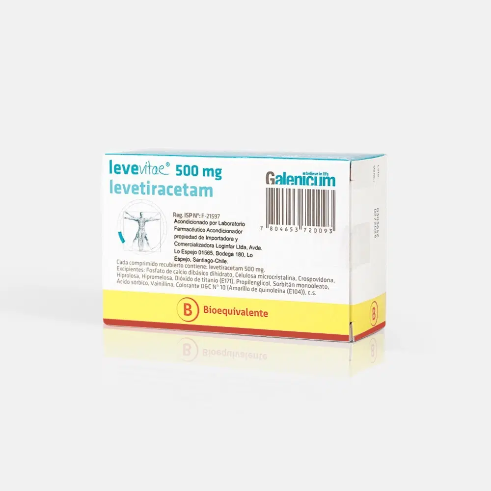 Levevitae Levetiracetam 500 mg 30 comprimidos recubiertos – vista 2