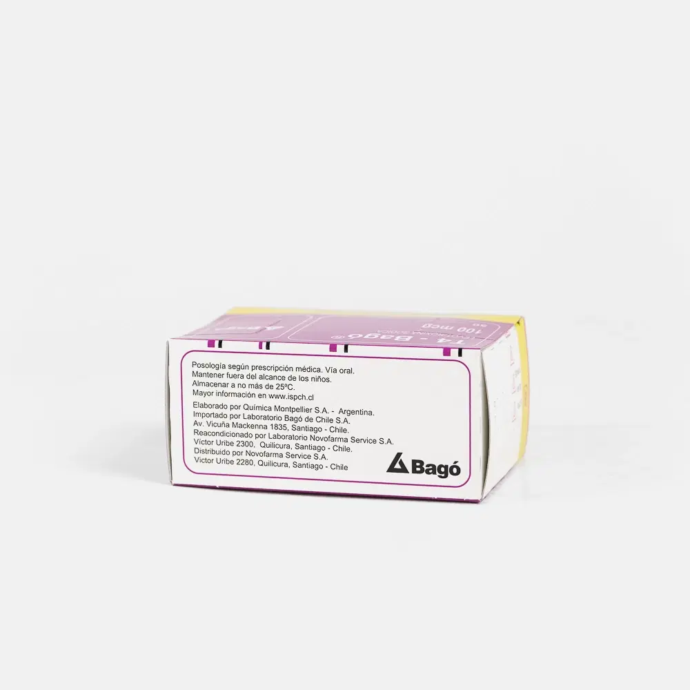 T4 Bagó Levotiroxina 100 mcg 50 comprimidos – vista 2