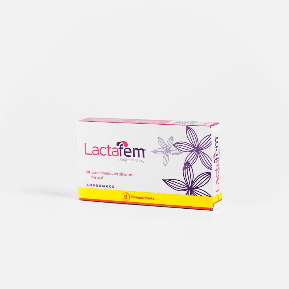 Lactafem Desogestrel 75 mcg 28 comprimidos recubiertos – vista 1