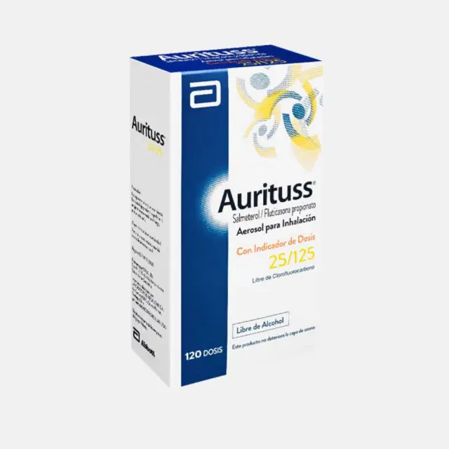 Aurituss Salmeterol / Fluticasona 25 /125 mcg 120 dosis de suspesión para inhalación oral
