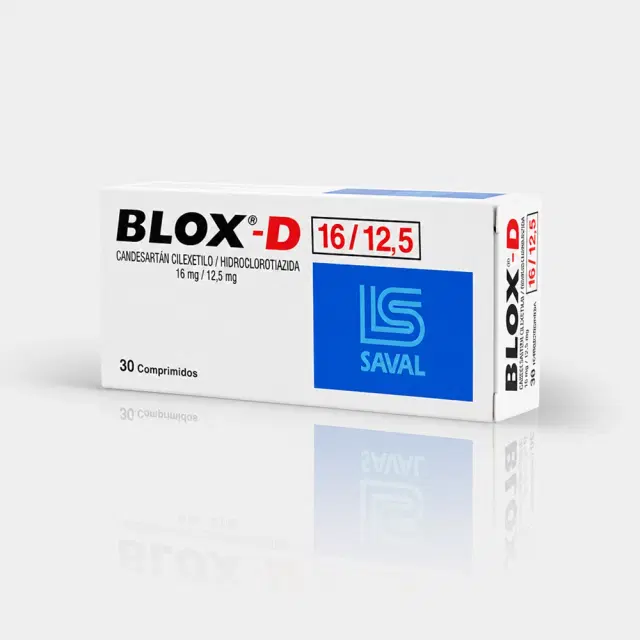 Blox D Candesartan / Hidroclorotiazida 16 mg/12,5 mg 30 comprimidos