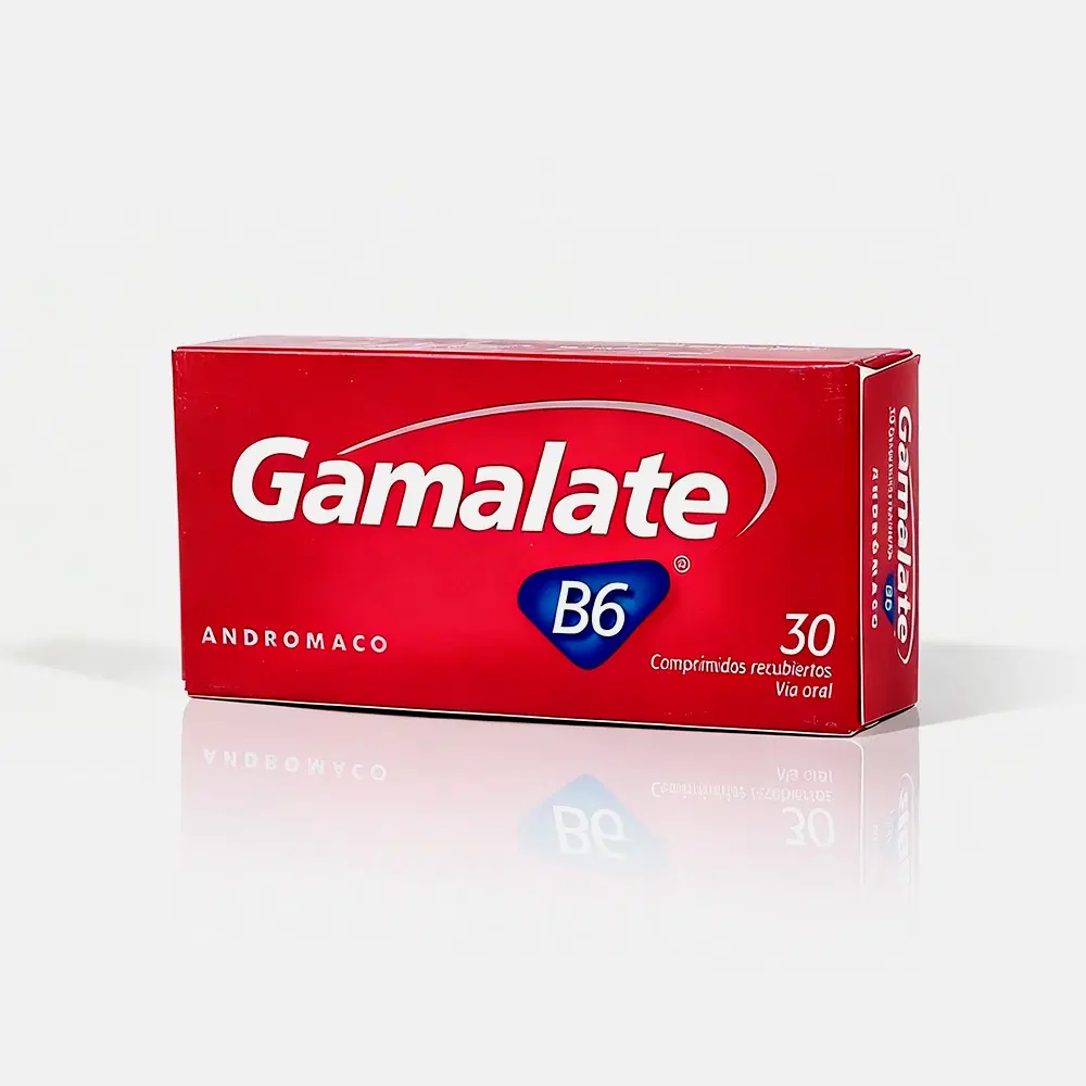 Galamate B6 Bromo glutamato de magnesio BGM, Ácido Gama Amino Butírico GABA, Ácido Gama Amino Beta Hidroxi Butírico GABOB, Vitamina B6 75mg /75mg /75mg /37mg 30 grageas