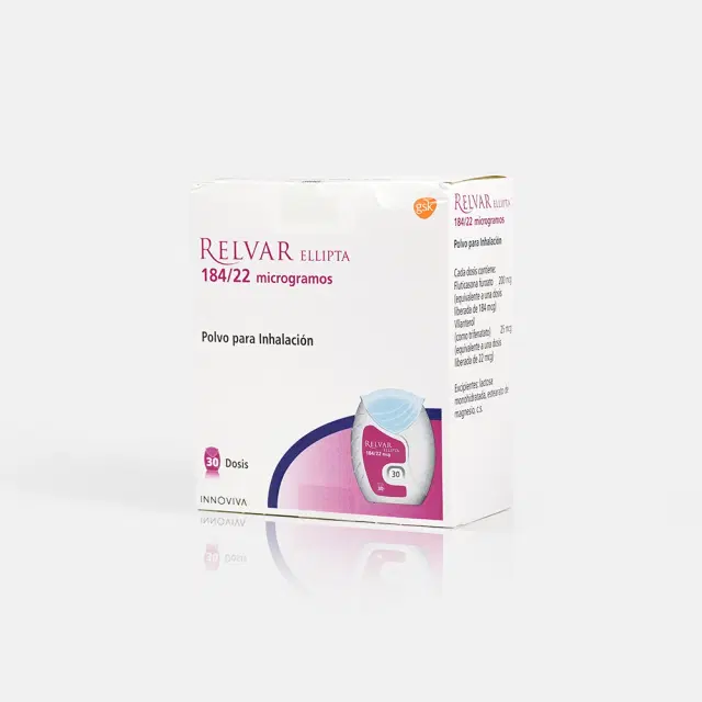 Relvar Fluticasona 184/22 mcg 30 dosis de polvo para inhalación oral