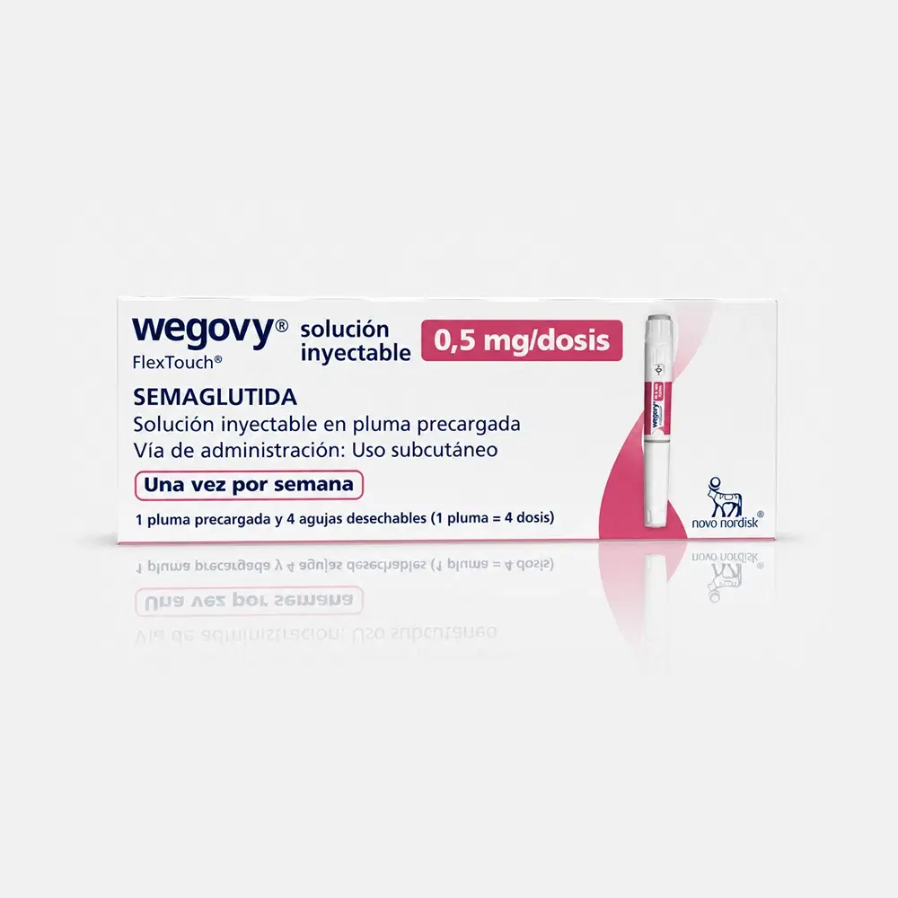 Wegovy Semaglutida 0.5mg/dosis 4 Dosis 4 Agujas Desechables 1 Dispositivo Prellenado Multidosis