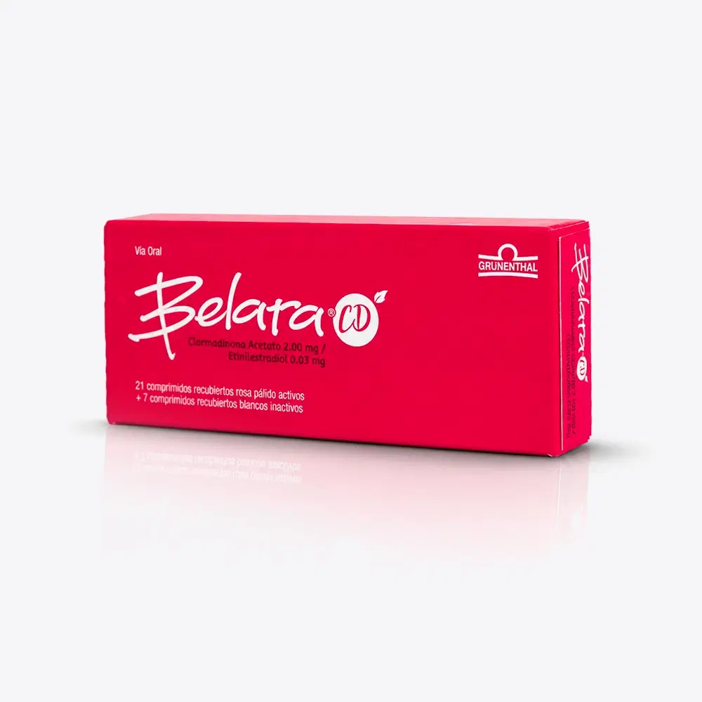Belara CD Clormadinona / Etinilestradiol 2 mg/0,03 mg 28 comprimidos recubiertos