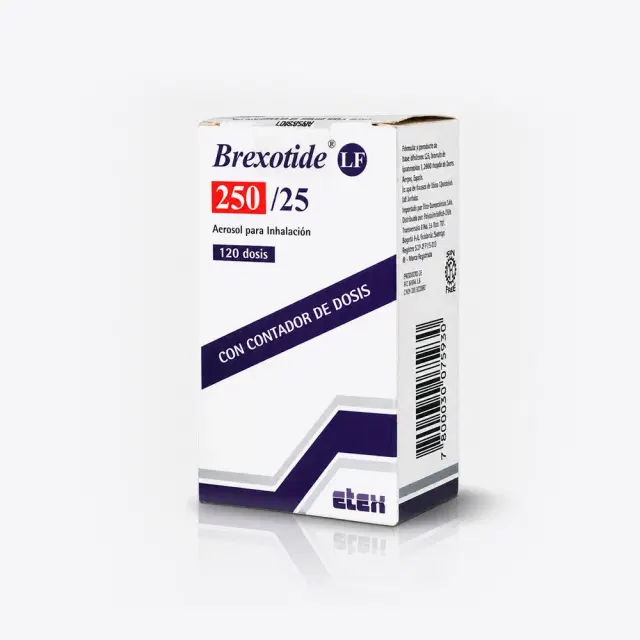 Brexotide LF Fluticasona / Salmeterol Xinafoato 250/25 mcg 120 dosis para inhalación con contador de dosis