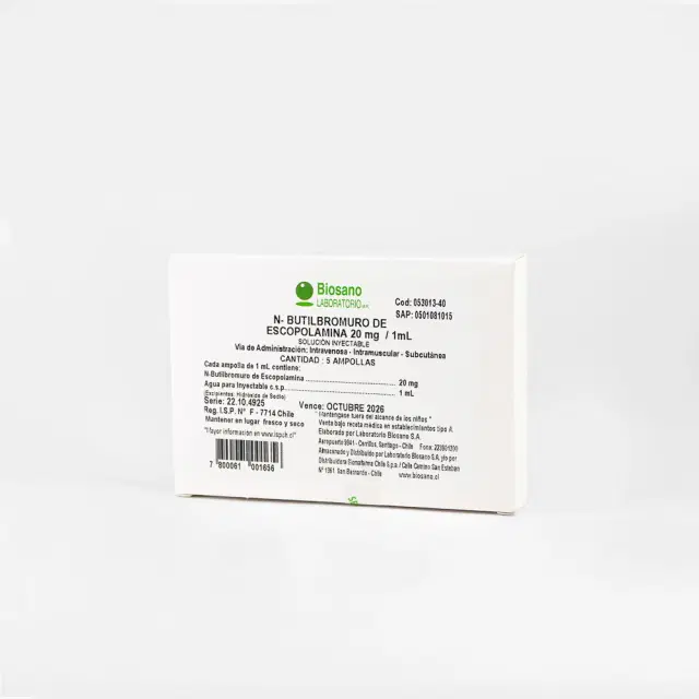 N Butilbromuro Escopolamina 20mg/ml 1 Amp.