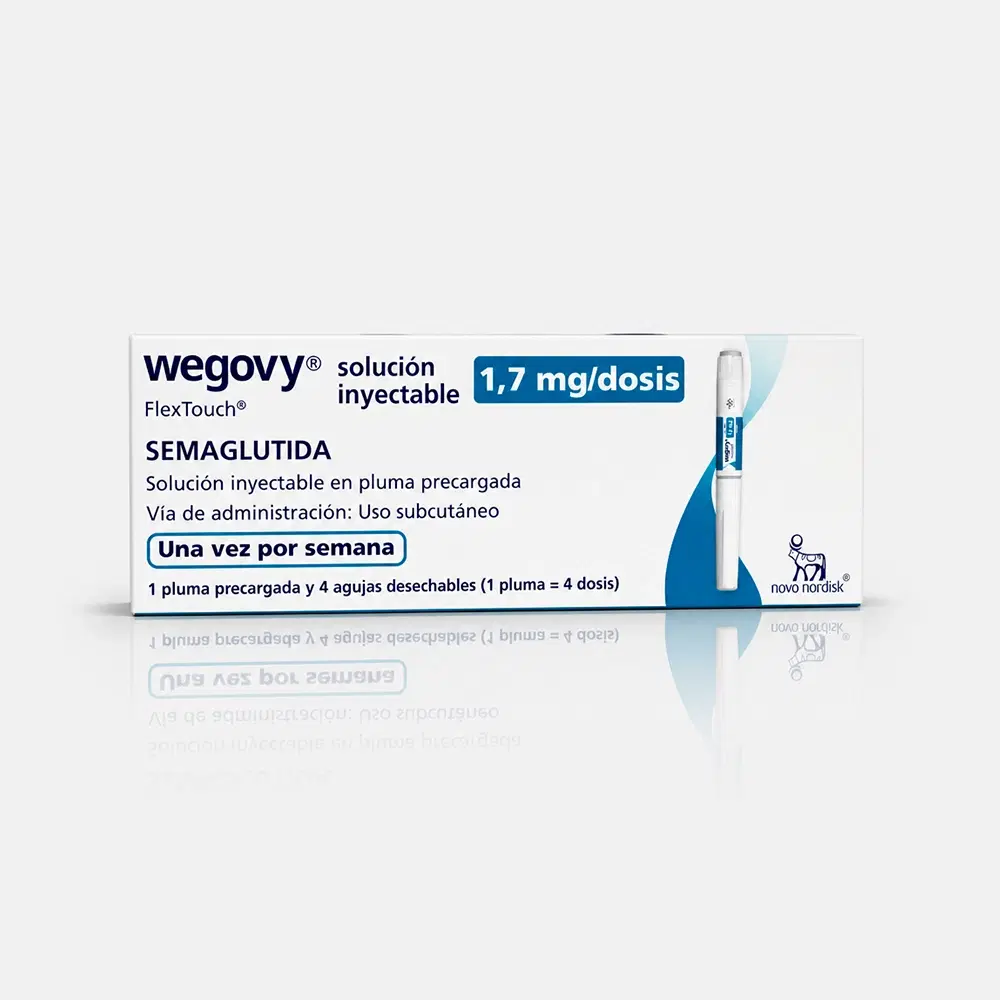 Wegovy Semaglutida 1.7mg/dosis 4 Dosis 4 Agujas Desechables 1 Dispositivo Prellenado Multidosis
