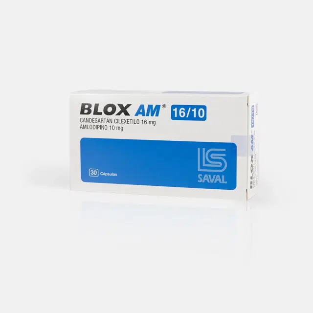 Blox AM Candesartan / Amlodipino 16 mg/10 mg 30 cápsulas