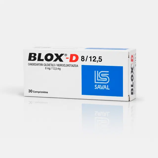 Blox D Candesartan / Hidroclorotiazida 8 mg/12,5 mg 30 comprimidos