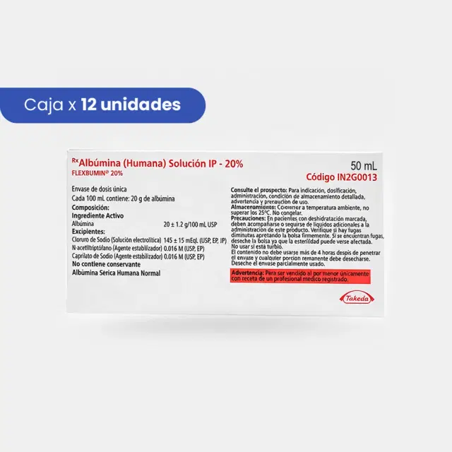 Flexbumin 20% Solución para Perfusión 50 ml (12 Uds)